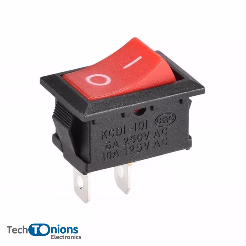 Red Rocker Switch 2-Pin 250V6A