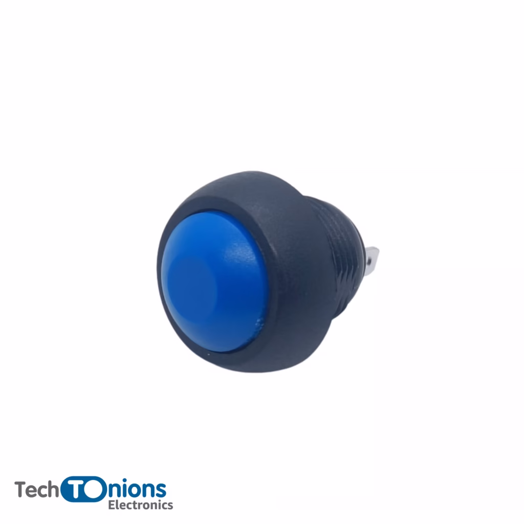 Blue Push Button Switch Waterproof 12mm
